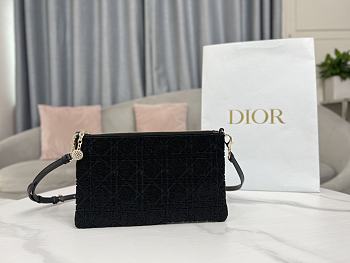 Fortok Dior Dream Embroidered Bead Tube Black Bag 26×16cm