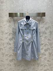 Fortok Louis Vuitton Blue Lapel Shirt Dress - 1