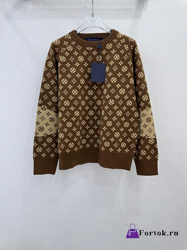 Fortok Louis Vuitton Presbyopic Pullover Sweater Brown - 1