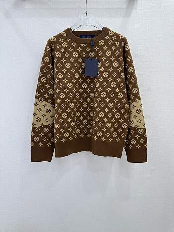 Fortok Louis Vuitton Presbyopic Pullover Sweater Brown