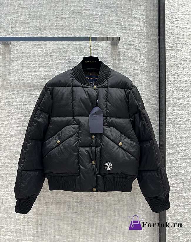 Fortok Louis Vuitton Padded Nylon Bomber Jacket Black - 1