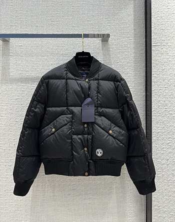 Fortok Louis Vuitton Padded Nylon Bomber Jacket Black