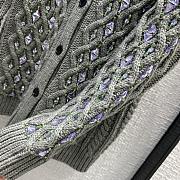 Fortok MiuMiu V-neck Beaded Cardigan Grey - 5