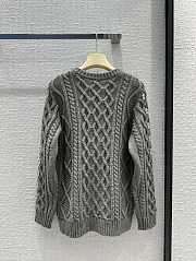 Fortok MiuMiu V-neck Beaded Cardigan Grey - 4