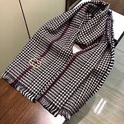 Fortok Gucci Cashmere Scarf Black/Brown 90x200cm  - 6
