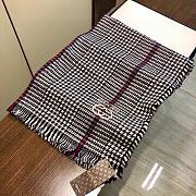 Fortok Gucci Cashmere Scarf Black/Brown 90x200cm  - 4