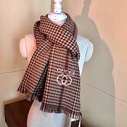 Fortok Gucci Cashmere Scarf Black/Brown 90x200cm  - 3