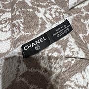 Fortok Chanel Camellia Cashmere Scarf Black/Brown 80x200cm - 6