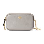 Fortok Gucci Marmont Mini Shoulder Bag Grey Leather 772759 18.5x11x4cm - 1