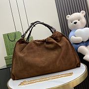 Fortok Gucci Blondie Suede Tote Bag Chocolate Brown 747372 52x35x9cm - 6