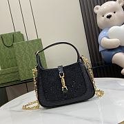 Fortok Gucci Jackie 1961 GG Crystal Mini Bag Black 675799 13x19x3cm - 1