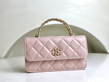 Fortok Chanel 24C Handle Kelly Bag Pink AP3703 17cm