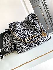 Fortok Chanel 23K Handbag Cashmere Jacquard Gold Tone Metal AS3260 35x37x7cm - 1