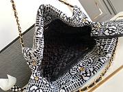 Fortok Chanel 23K Handbag Cashmere Jacquard Gold Tone Metal AS3260 35x37x7cm - 6