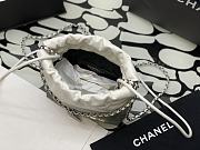 Fortok Chanel 22 Handbag White & Grey 23x18.5x6cm - 5