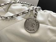 Fortok Chanel 22 Handbag White & Grey 23x18.5x6cm - 4