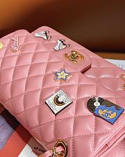 Fortok Chanel 24C Classic Badge Bag Pink AS01116 20cm - 6