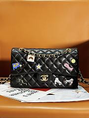Fortok Chanel 24C Classic Badge Bag Black AS01116 20cm - 1