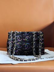 Fortok Chanel Evening Bag Sequins & Gold-Tone Metal Black & Multicolor AS4297 20cm  - 4