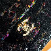 Fortok Chanel Evening Bag Sequins & Gold-Tone Metal Black & Multicolor AS4297 20cm  - 2