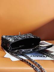 Fortok Chanel Evening Bag Sequins & Silver-plated Metal Black & Silver 20cm - 5