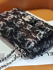 Fortok Chanel Evening Bag Sequins & Silver-plated Metal Black & Silver 20cm - 4
