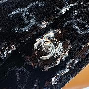 Fortok Chanel Evening Bag Sequins & Silver-plated Metal Black & Silver 20cm - 2