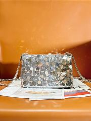 Fortok Chanel 23C Sequin Flap Bag Silver 20cm - 2