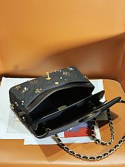Fortok Chanel 24C Bag Black Embroidered Tweed, Strass, Glass Pearls & Gold-Tone Metal 15.5x25.5x6.5cm - 4