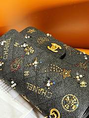 Fortok Chanel 24C Bag Black Embroidered Tweed, Strass, Glass Pearls & Gold-Tone Metal 15.5x25.5x6.5cm - 5