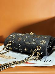 Fortok Chanel 24C Bag Black Embroidered Tweed, Strass, Glass Pearls & Gold-Tone Metal 15.5x25.5x6.5cm - 2