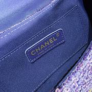 Fortok Chanel 23C Purple Bag With Top Handle Tweed Sequins Gold Tone Metal 13.5x23.5x5.5cm - 2