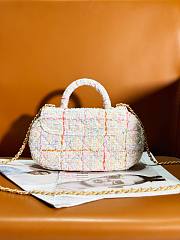 Fortok Chanel 24C Coco Bag With Top Handle Tweed Gold Metal AS4573 13.5x23.5x5.5cm - 6