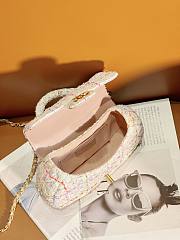Fortok Chanel 24C Coco Bag With Top Handle Tweed Gold Metal AS4573 13.5x23.5x5.5cm - 3