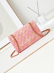 Fortok Chanel 24C Badge Pink Classic Flap Bag 23cm - 6