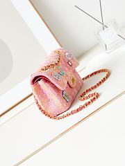 Fortok Chanel 24C Badge Pink Classic Flap Bag 23cm - 4