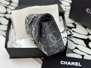 Fortok Chanel 23B Beaded and Sequined Classic Flap Bag Black Denim 15.5x25.5x6.5cm - 6
