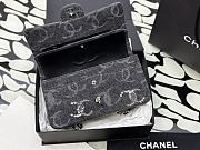 Fortok Chanel 23B Beaded and Sequined Classic Flap Bag Black Denim 15.5x25.5x6.5cm - 4