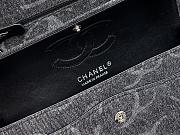 Fortok Chanel 23B Beaded and Sequined Classic Flap Bag Black Denim 15.5x25.5x6.5cm - 2