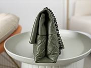 Fortok Chanel A07095 Green Flap CC Silver Chain Shoulder Bag 32x7.5x19cm - 6