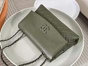 Fortok Chanel A07095 Green Flap CC Silver Chain Shoulder Bag 32x7.5x19cm - 3