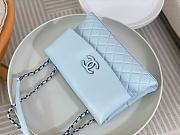 Fortok Chanel A07095 Blue Flap CC Silver Chain Shoulder Bag 32x7.5x19cm - 4