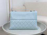 Fortok Chanel A07095 Blue Flap CC Silver Chain Shoulder Bag 32x7.5x19cm - 3