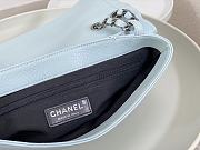 Fortok Chanel A07095 Blue Flap CC Silver Chain Shoulder Bag 32x7.5x19cm - 2