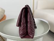Fortok Chanel A07095 Burgundy Flap CC Silver Chain Shoulder Bag 32x7.5x19cm - 6