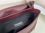 Fortok Chanel A07095 Burgundy Flap CC Silver Chain Shoulder Bag 32x7.5x19cm - 4