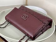 Fortok Chanel A07095 Burgundy Flap CC Silver Chain Shoulder Bag 32x7.5x19cm - 2