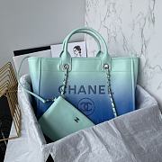 Fortok Chanel Shopping Bag Gradient Calfskin & Silver Metal Blue & Blue AS3351 31cm - 1