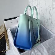 Fortok Chanel Shopping Bag Gradient Calfskin & Silver Metal Blue & Blue AS3351 31cm - 6