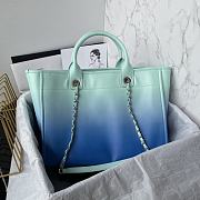 Fortok Chanel Shopping Bag Gradient Calfskin & Silver Metal Blue & Blue AS3351 31cm - 4